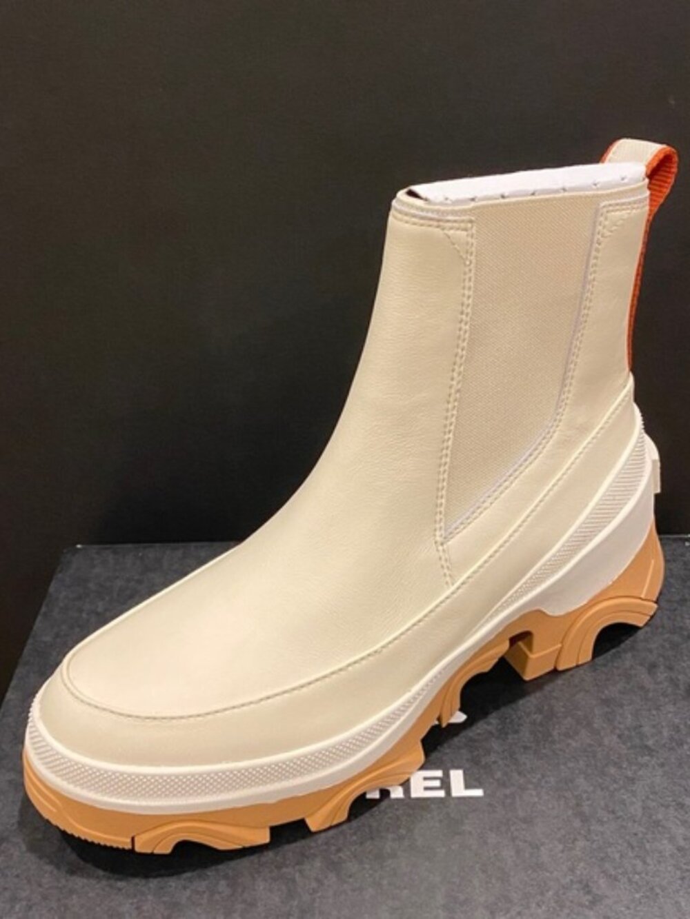 Sorel Brex Chelsea Leather Naturel Pull On Bootie Ankle Short Boots Shoes 8 NEW